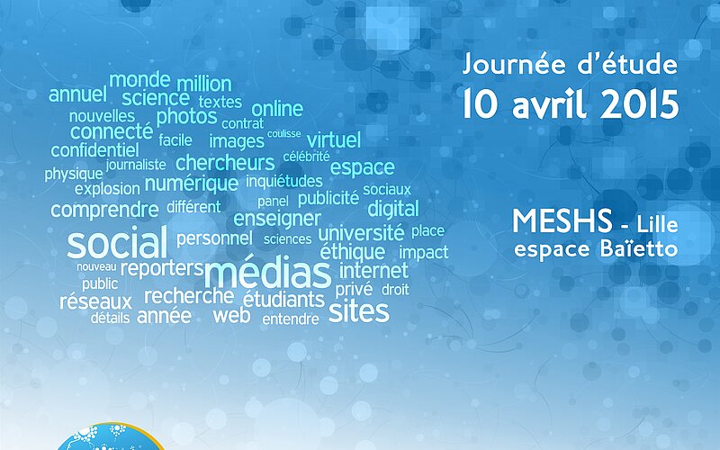 Affiche de la journée d'étude "Données Numériques en Sciences Sociales", 10/04/2015